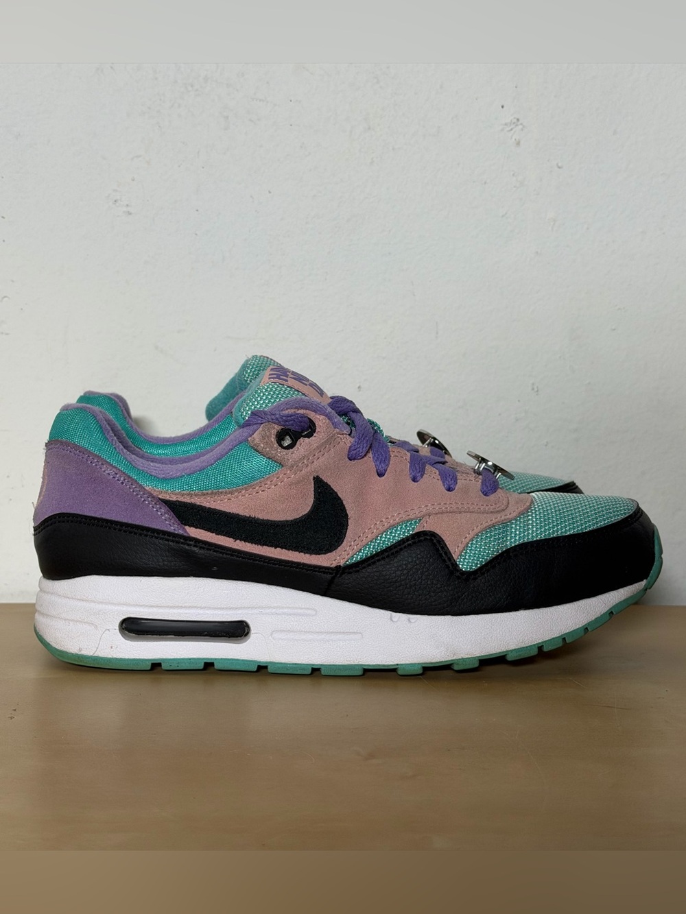 Nike Air Max 1 Have a Nike Day Purple Aqua Black Sneakers AT8131-001 GS Size 7Y